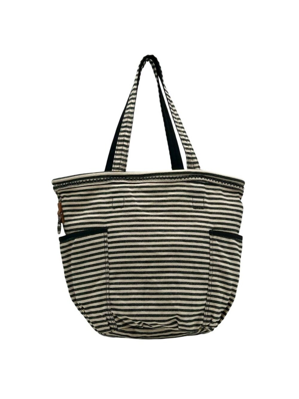 Thirty-One Black & White Striped Fabric Tote Bag